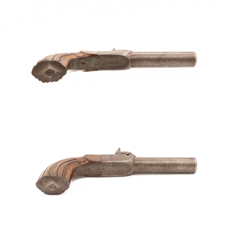 Pair of 19th Century Flip Trigger Percussion Pocket Pistols