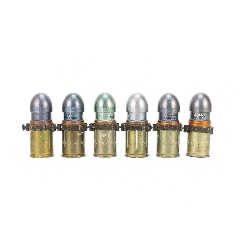 Set of 6 Linked Inert 40mm High Velocity M385 Target Practice Rounds