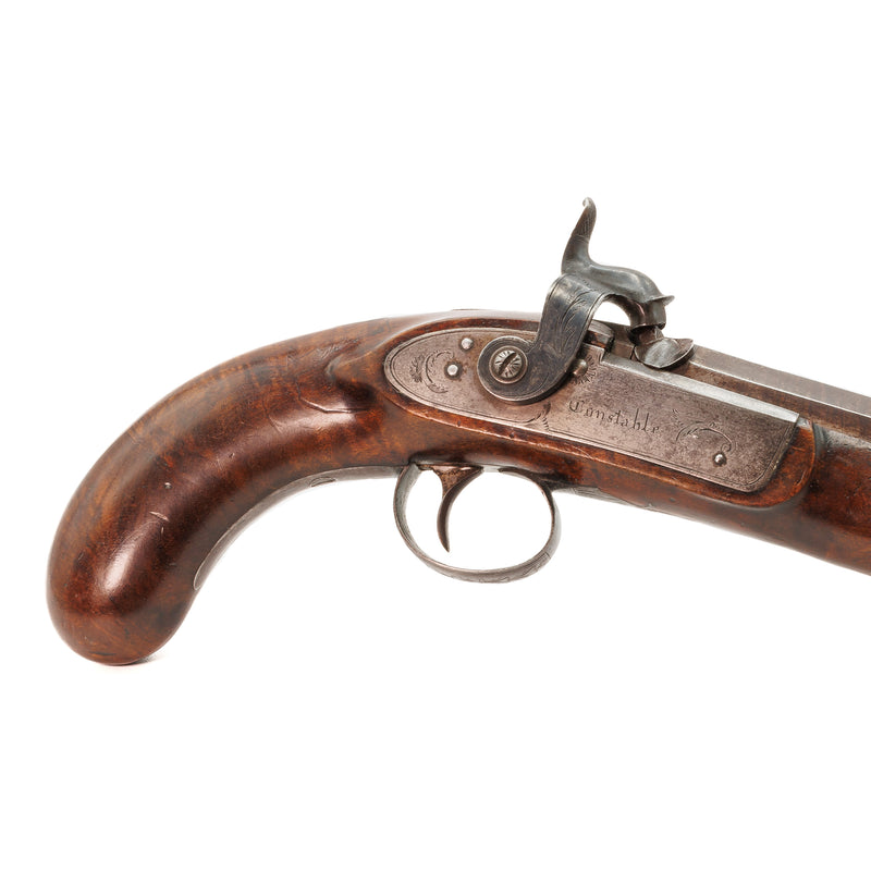 A Cased Set of Percussion Cap Dueling Pistols by Richard Constable, Philadelphia