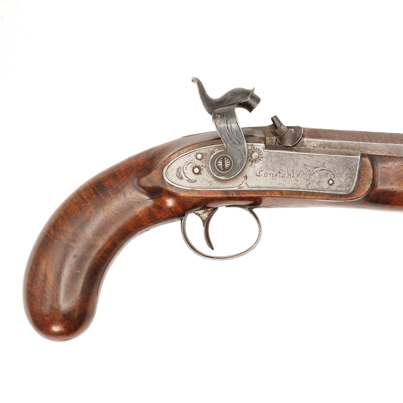 A Cased Set of Percussion Cap Dueling Pistols by Richard Constable, Philadelphia