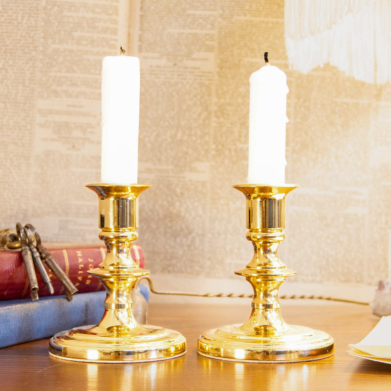 Pair of Baldwin "Forged in America" Brass Candle Sticks