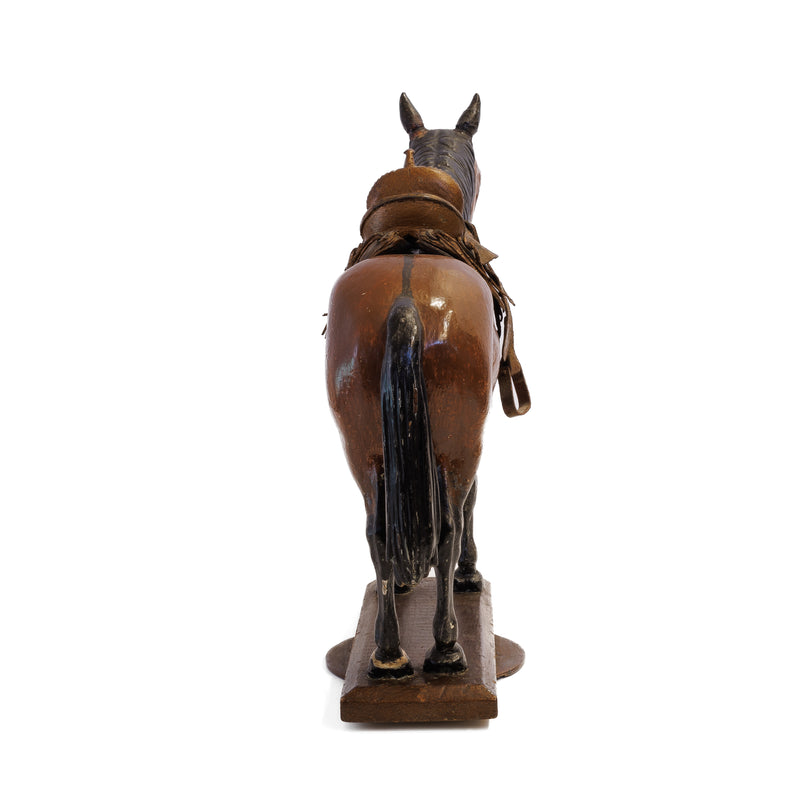 Horse Sculpture with Western Saddle