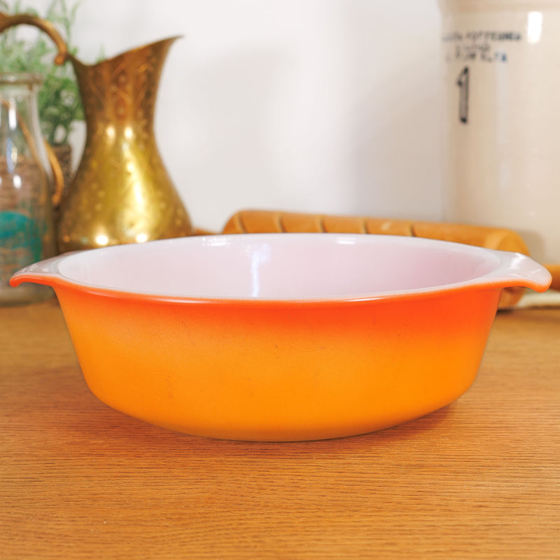 Anchor Hocking Fire King Orange Ombre 1.5 Quart Casserole