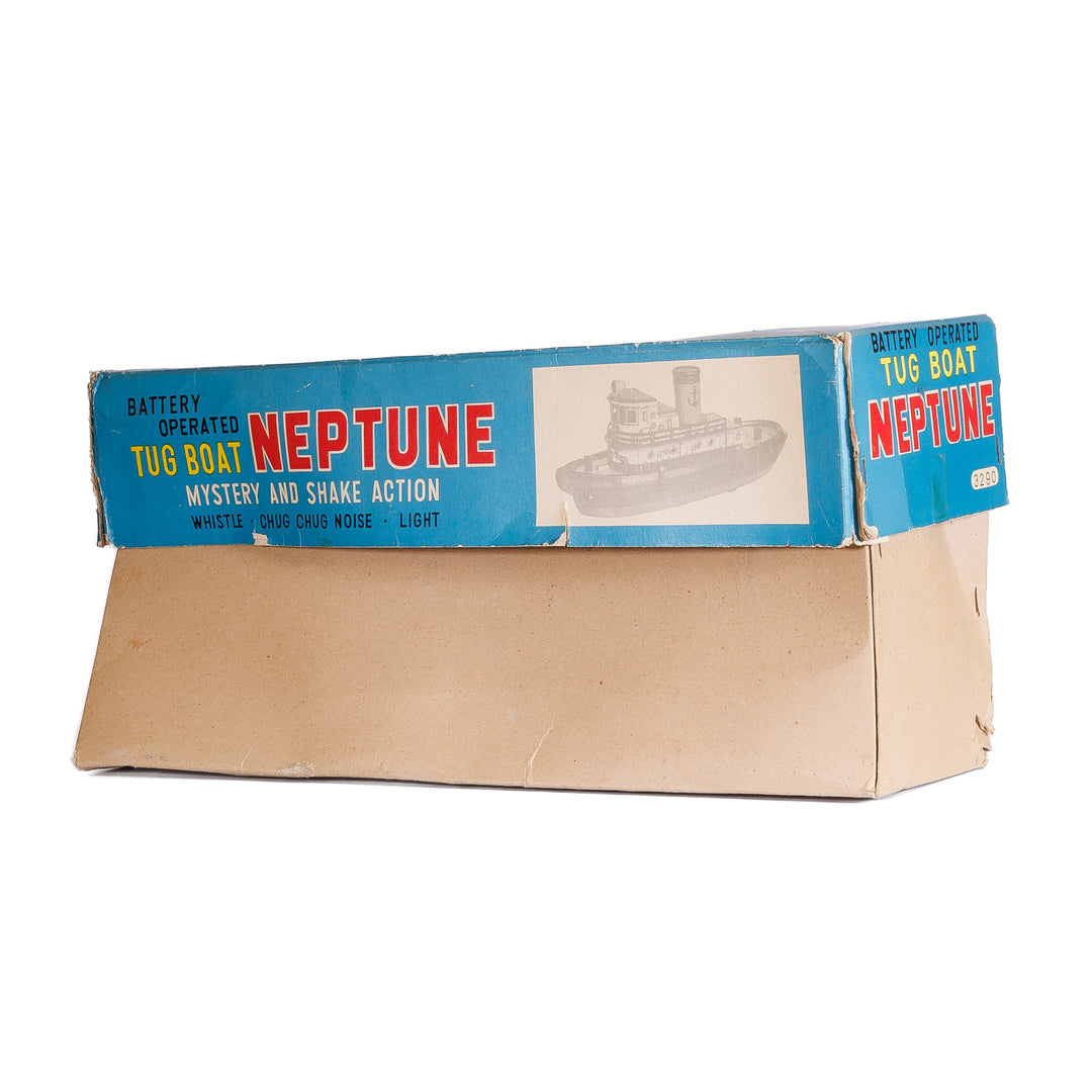 Battery Operated Tug Boat Neptune in Original Box – Everything Old