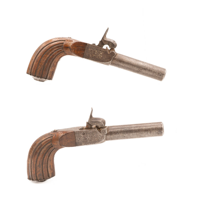 Pair of 19th Century Flip Trigger Percussion Pocket Pistols