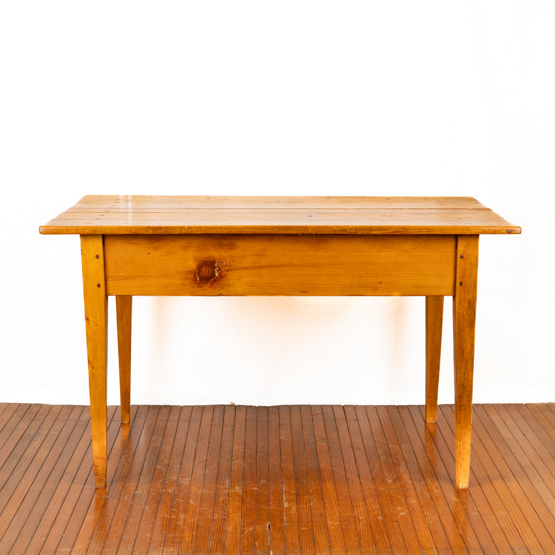 Canadiana Pine Work Table with Single Drawer