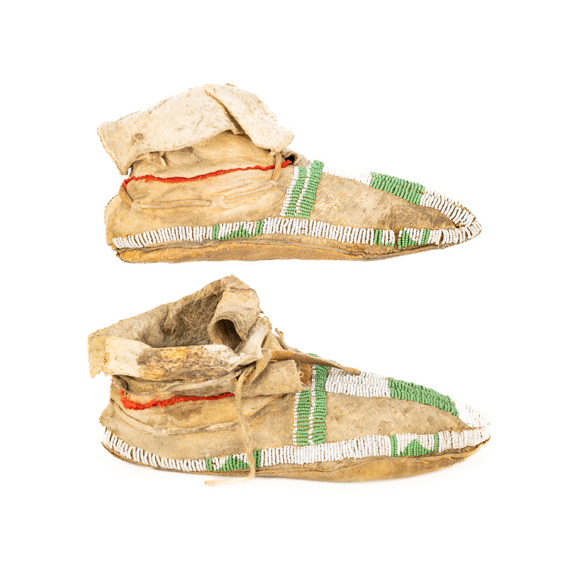 Early Sioux Plains Indian Beaded Moccasins : Circa 1870