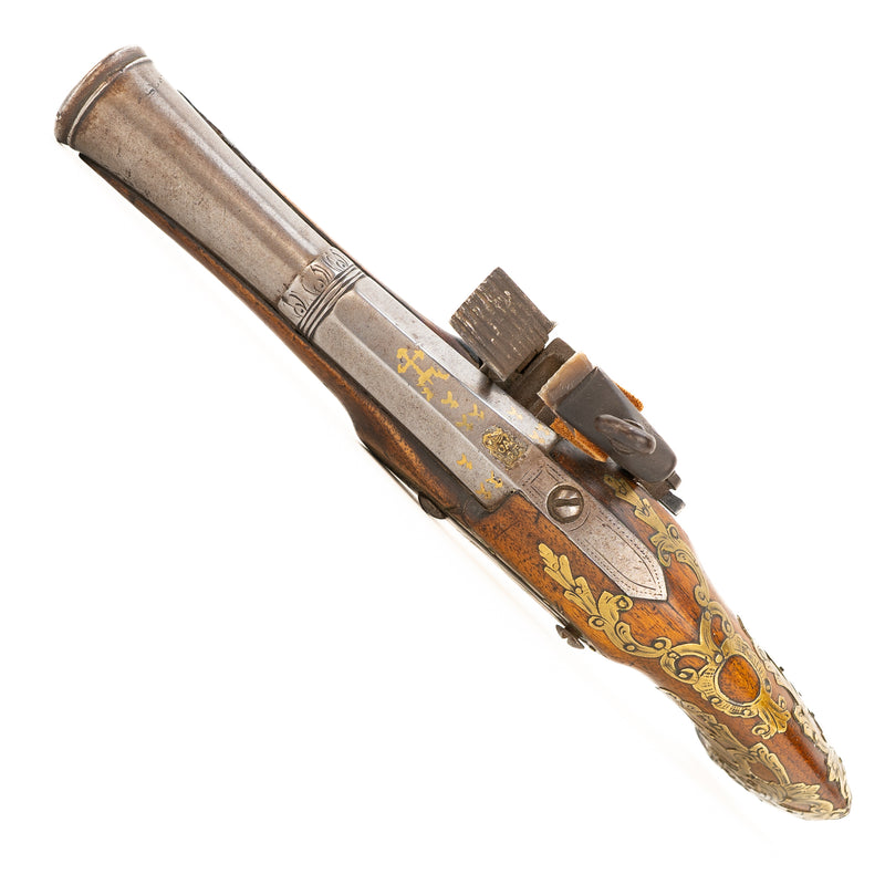 Gold Inlaid Spanish Miquelet Blunderbuss Belt Pistol