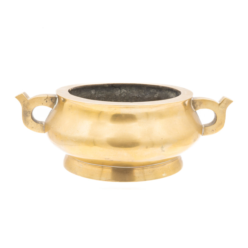 Qing Dynasty Chinese Bronze Censer with Ear Handles