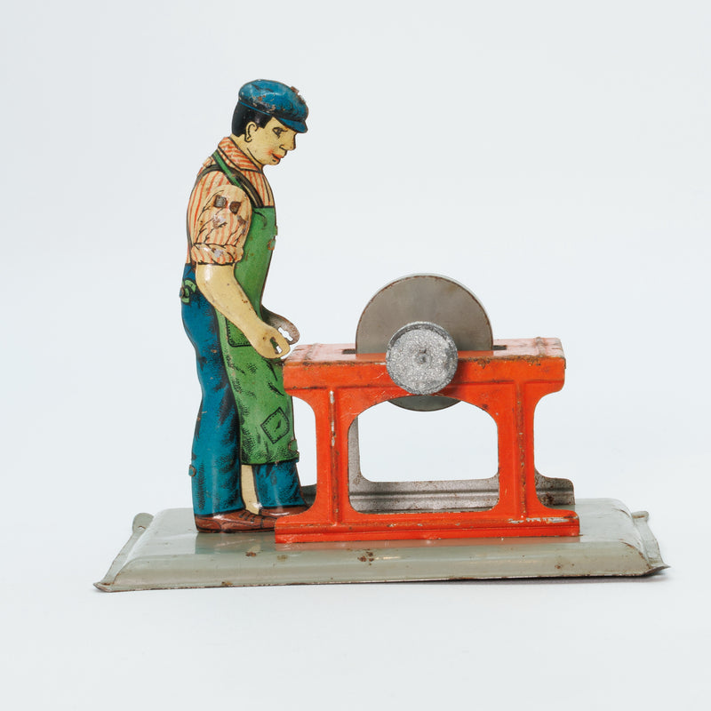 Wilesco Steam Driven Toy Man with Grinding Wheel