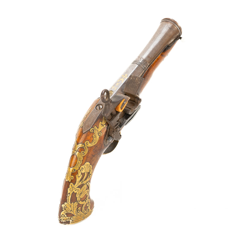 Gold Inlaid Spanish Miquelet Blunderbuss Belt Pistol