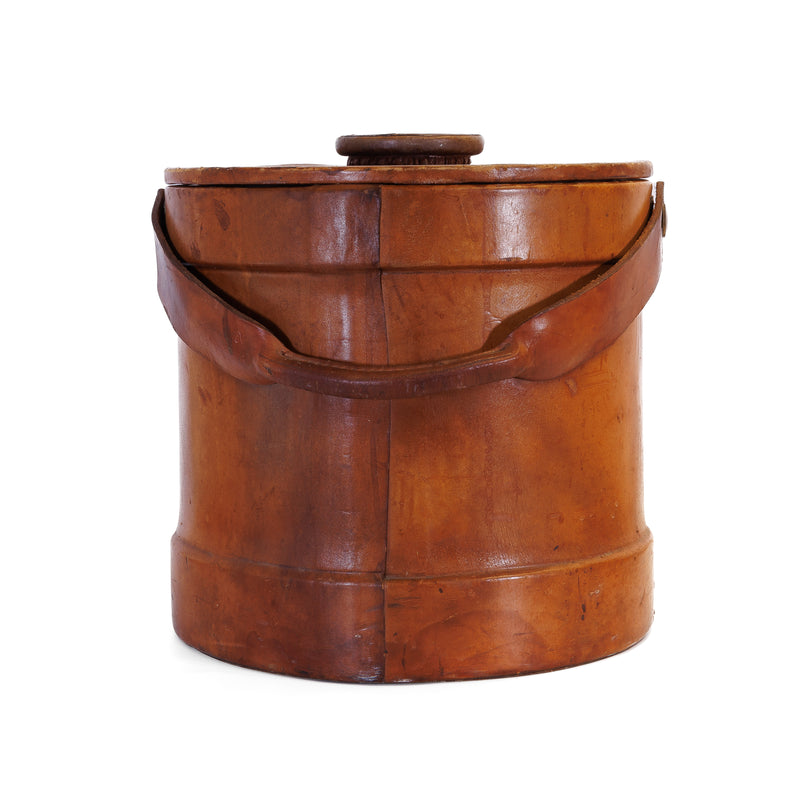 Leather Ice Bucket with Royal Coat of Arms