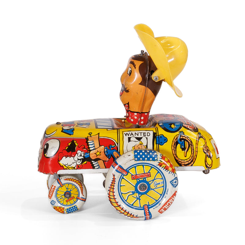 Mettoy Wind Up Tin Crazy Cowboy