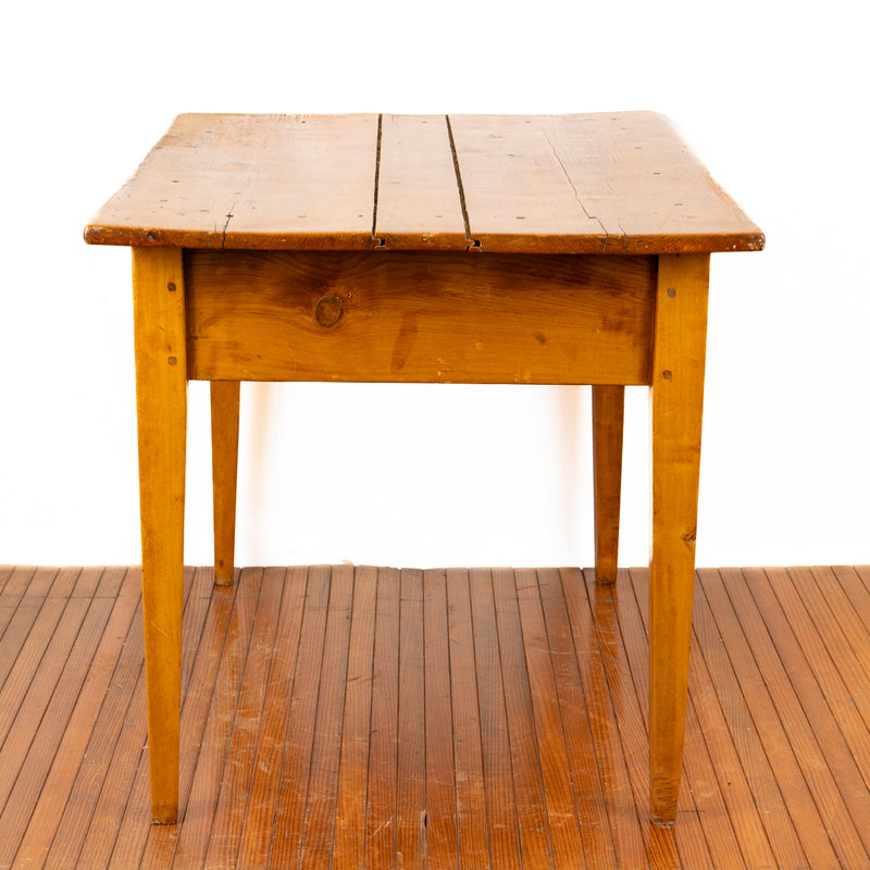 Canadiana Pine Work Table with Single Drawer