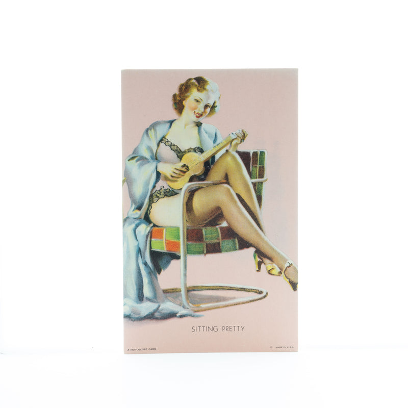 "Sitting Pretty" by Gil Elvgren, Mutoscope Card