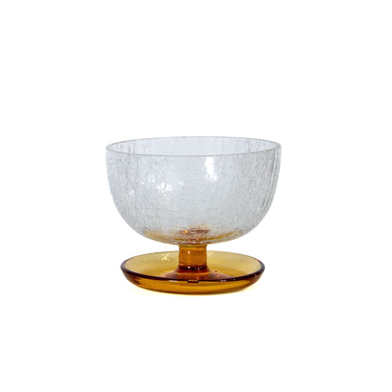 Crackled Glass Sorbet / Pudding Cups Gold Coloured Base