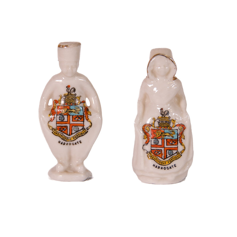 Set of 2 Souvenir Harrogate Porcelain Figures