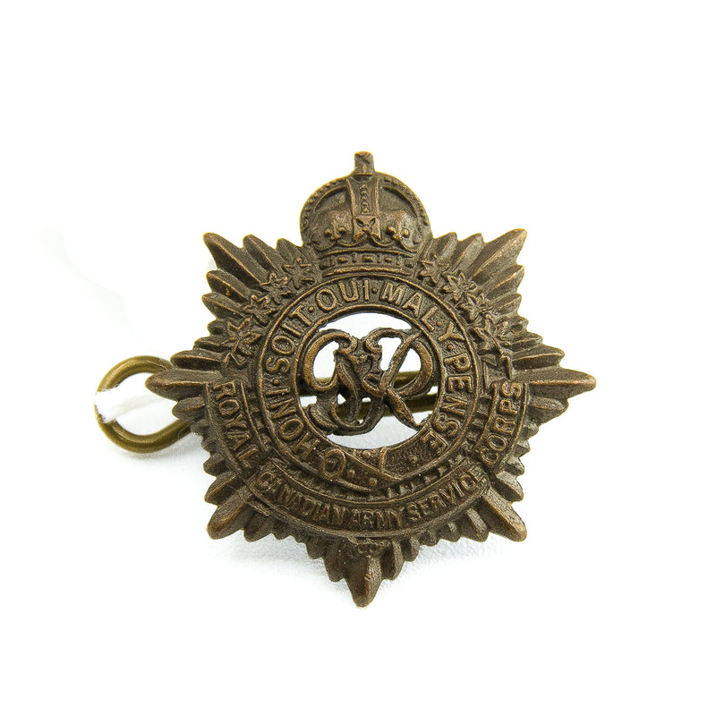 WWII Royal Canadian Army Service Corps Collar Badge