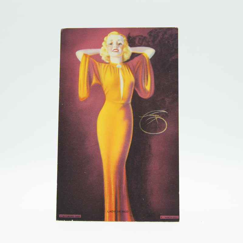 Mutoscope Card : "Lady in Red" by Billy DeVorss