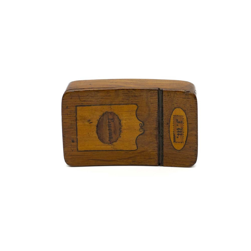 Inlaid Curved Wood Vest Pocket Snuff Box