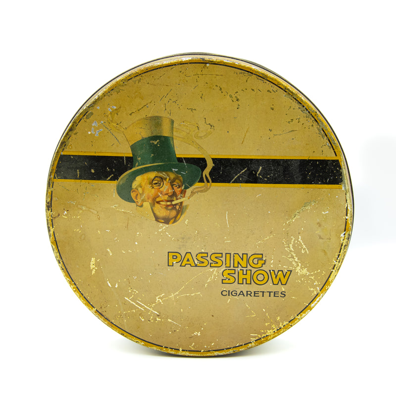Round Passing Show Cigarette Tin with Lid