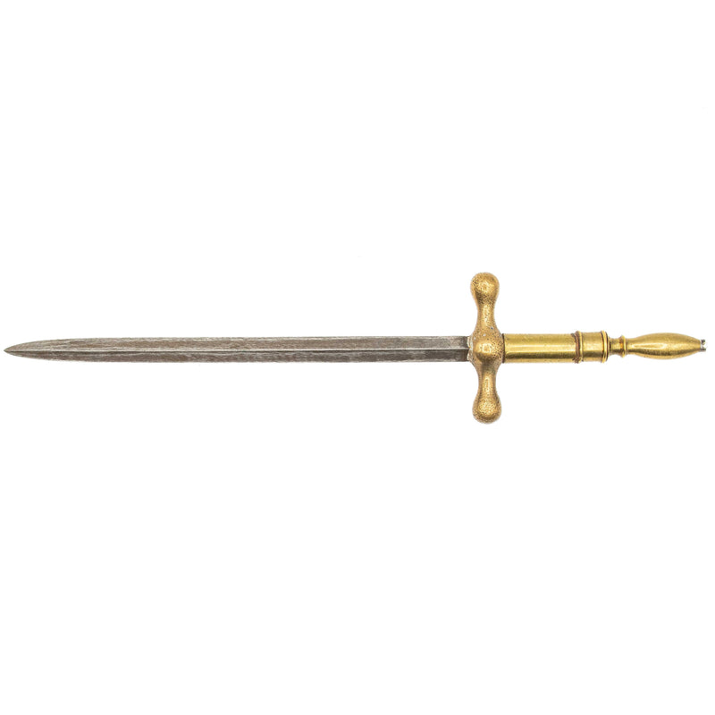 Medieval Style Stiletto Dagger with Jeweled Brass Hilt