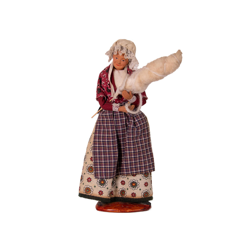 Spinning Lady- Santon De Provence Pottery Figurine