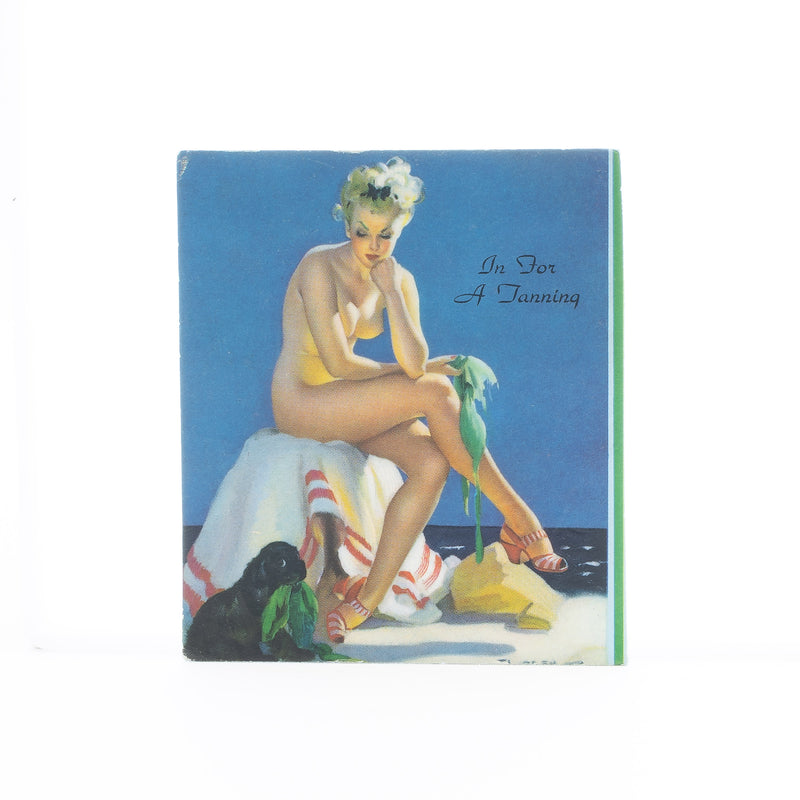 "In For A Tanning" by Gil Elvgren, Blotter Card