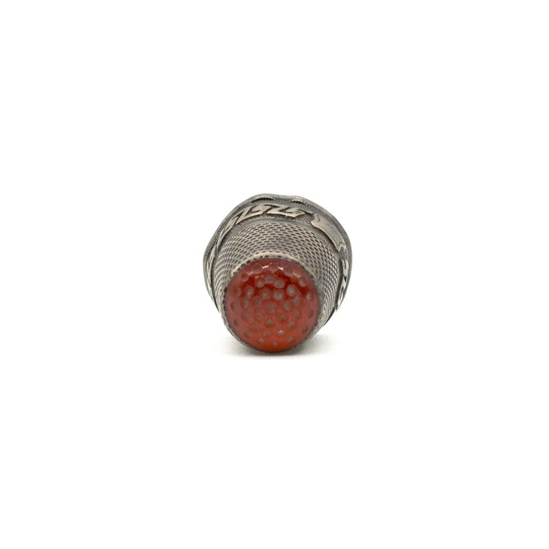Thimble : 800 Silver & Red Agate