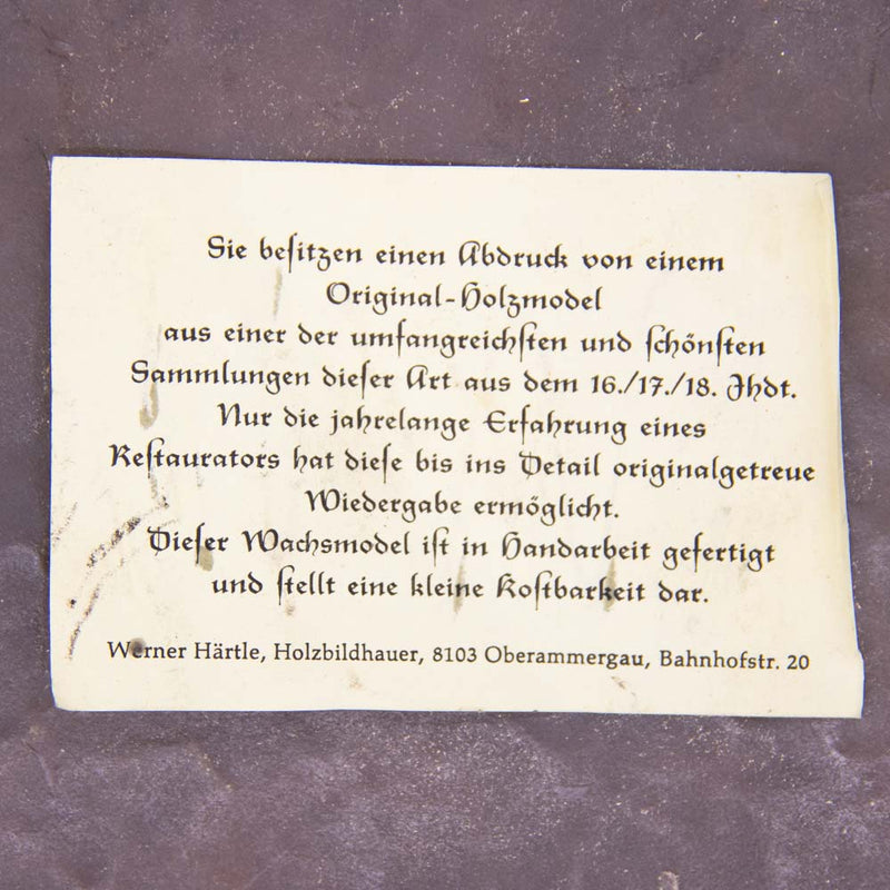 Happy New Year Antique German Wax Springerle Mold