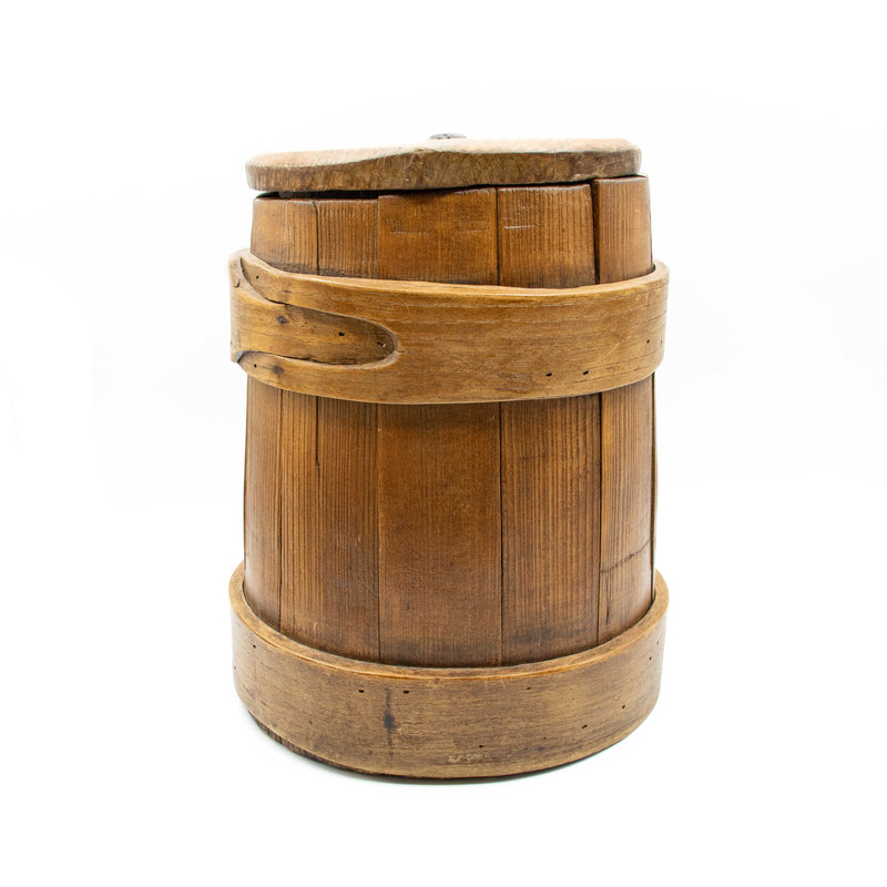 18th Century Wood Staved Tankard with Lid