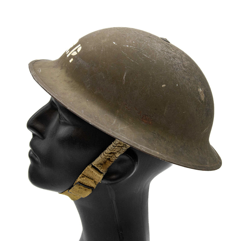 WWII Air Raid Patrol Marked Canadian Brodie Helmet