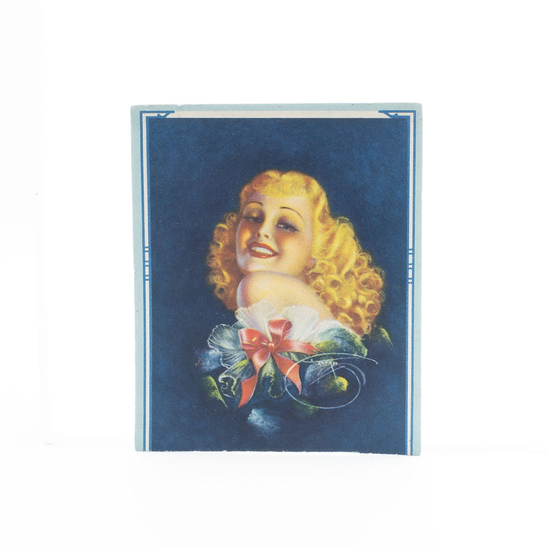 "Curly Blonde" by Billy DeVorss, Blotter Card