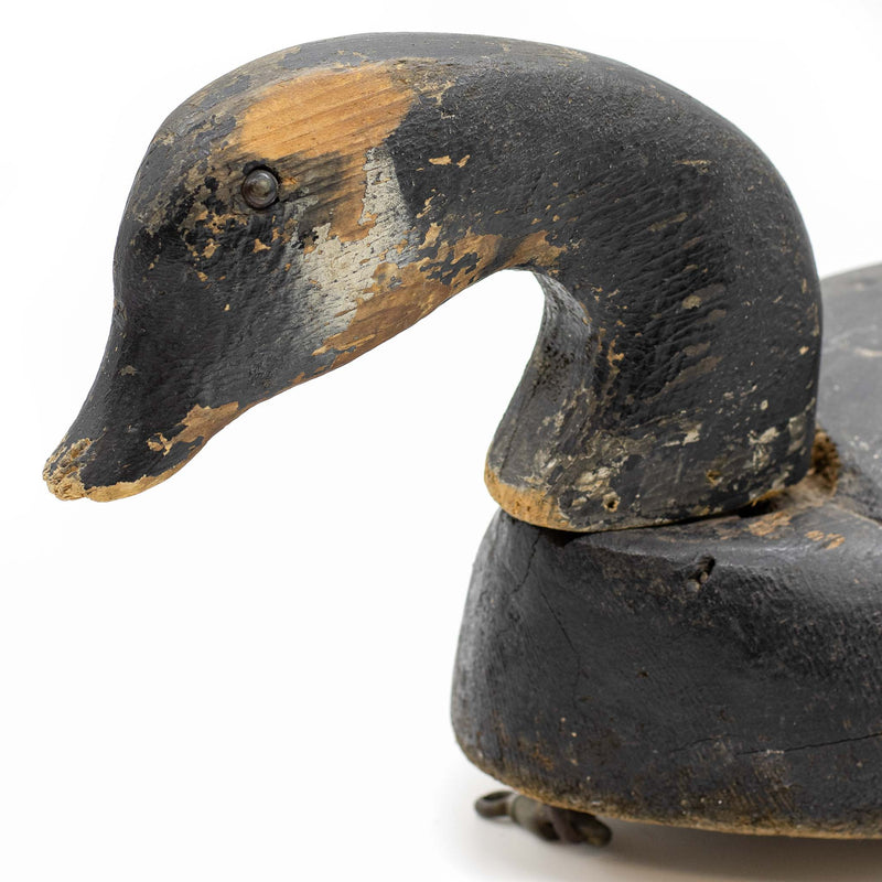 Hand Carved & Painted Glass Eye Brant Goose Decoy