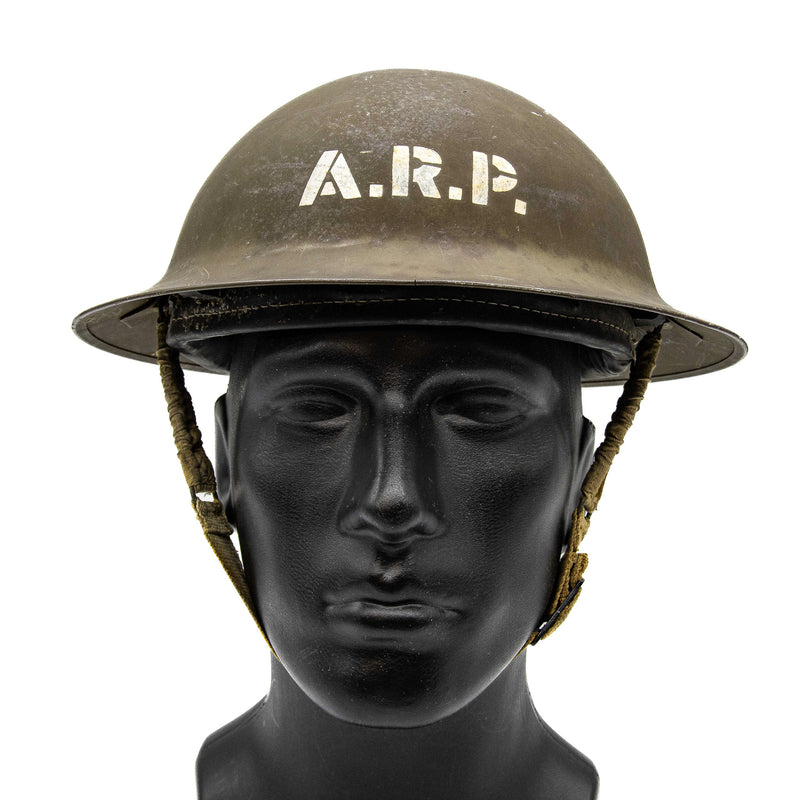 WWII Air Raid Patrol Marked Canadian Brodie Helmet